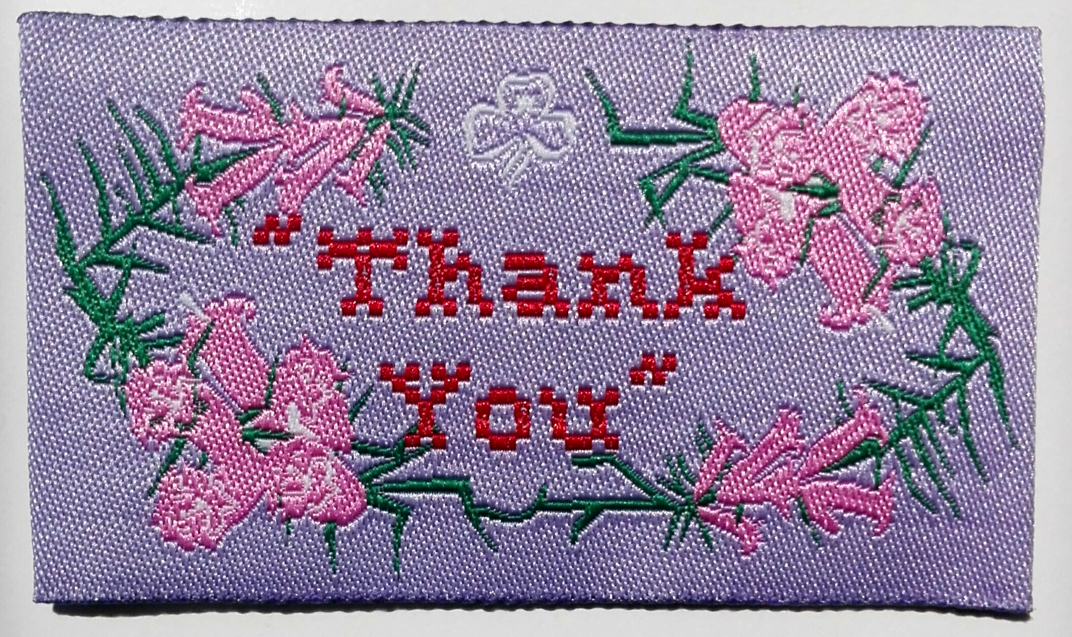 Thank You Badge - Pink Heath