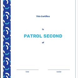 Certificate - Patrol Seconder Formal